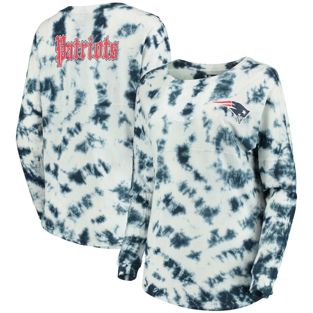 Blue tie dye long sleeve Patriots shirt. Size M